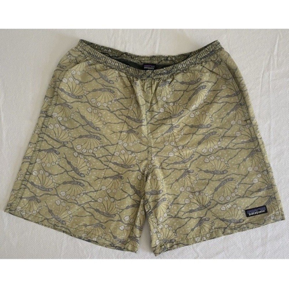 Patagonia Baggies Men's Shorts Fish Lined Pocket Drawstring Size L